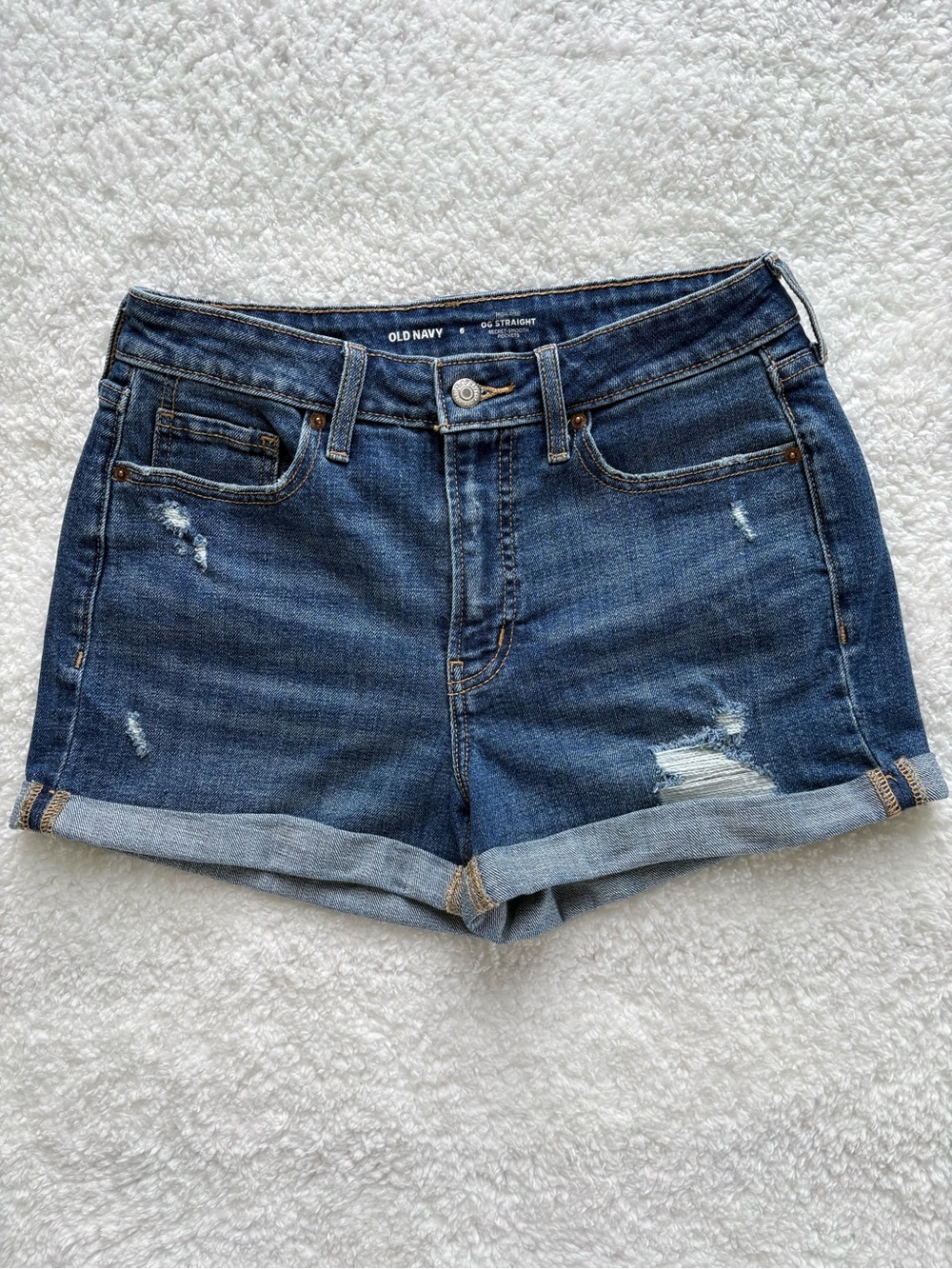 Old Navy O.G. High-Rise Straight Denim Shorts - Size 6